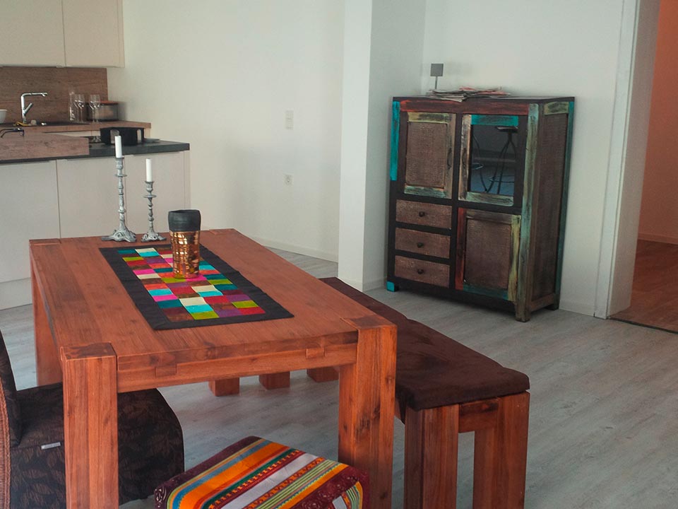 Der fertiggestellte Küchen/Wohnraum